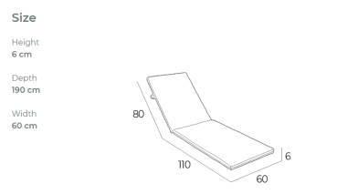 Auflagekissen für Sonnenliege AQUA by ezpeleta